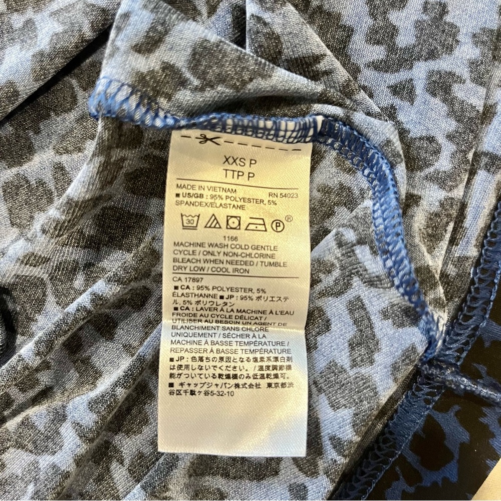Banana Republic XXS Petite Navy & Black Leopard Print Faux Wrap Dress - Picture 6 of 7